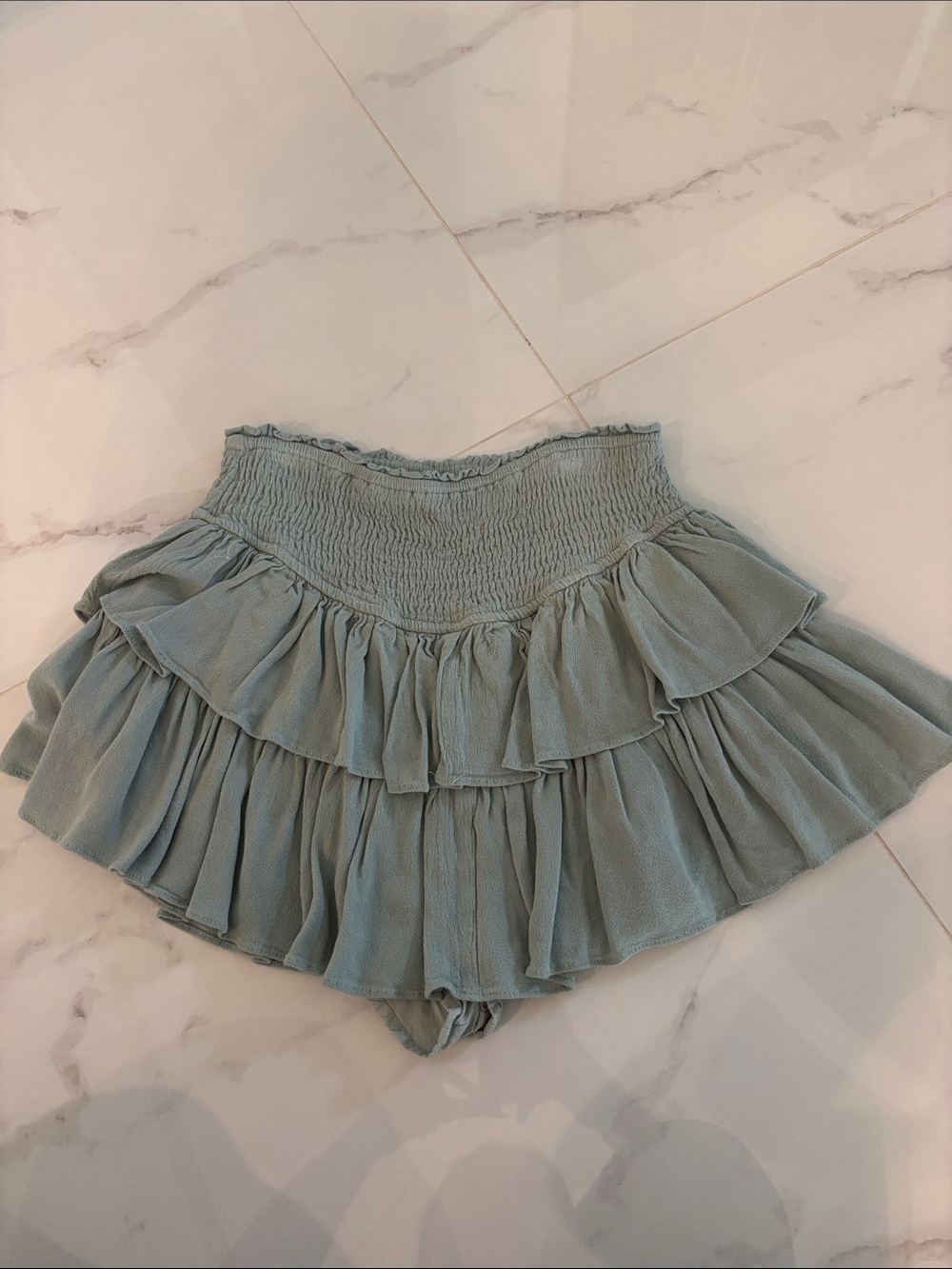 Rock n Rags Sage Ruffle Mini Skirt